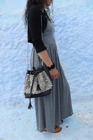 Camelia Crossbody Bag in Pewter Mouzouna