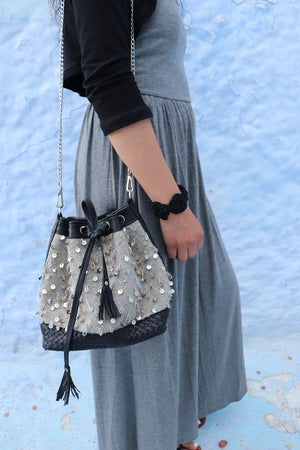Camelia Crossbody Bag in Pewter Mouzouna