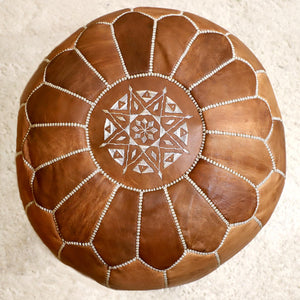 Moroccan Pouf in Sorrel