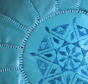 Beni Mellal Pouf in Teal